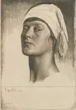 Gerald Brockhurst, Aglaia, 1926, Etching
