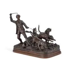 Alfred Dubucand, , The Hunter, bronze group