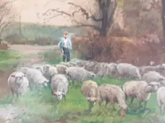 Henry Charles Fox, Home To Rest, 1917, Watercolour