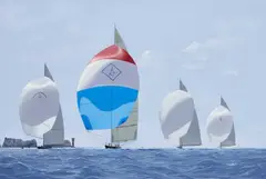 James Miller, The Solent J Class Regatta 2012, Rainbow, Valsheda, Lionheart And Ranger, Oil on canvas