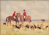 Donald Wood, Sketch For The Bedale Hunt, Oil on canvas
