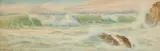 Ernest Stuart, Crashing Waves On The Coast, Watercolour