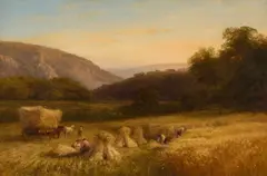 George Cole, Harvest Landscape, Oil on canvas