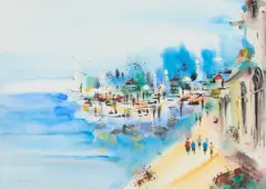 Ben Avram, Jerusalem, Gouache and watercolour on paper