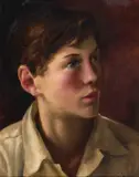 Leonard Philpot, Portrait Of A Boy, Oil on board