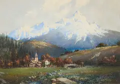 Noel Leaver, Mont Blanc, Switzerland, Watercolour