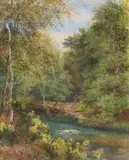 William Henry Millais, River Through The Woods, 1885, Watercolour