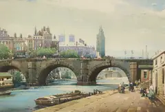 Noel Leaver, Riverside, Paris, Notre Dame, Watercolour