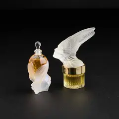 Lalique, Two Lalique Scent Bottles, glass