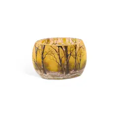 Daum, A Daum 'Winter Landscape' Miniature Pillow Vase, Circa 1900, glass