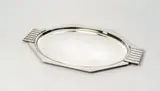 Bandeja Art Déco, Metal plateado, Metal plateado