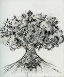 Nancy Friedman, Dibujo en tinta sobre papel mantequilla, Dibujo en tinta sobre papel mantequilla
