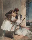 Philip Francis Stephanoff, A Parting Lover In Greek Costume, Pencil and watercolour Image size: