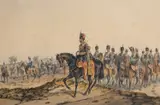 Orlando Norie, The 11Th Prince Albert's Own Hussars 'Reconnoitring', Watercolour Image size: