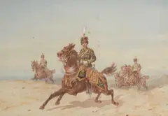 The 11Th Prince Albert's Own Hussars by Orlando Norie, Watercolour Image size:, sold Oct 2022