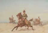 Orlando Norie, The 11Th Prince Albert's Own Hussars, Watercolour Image size: