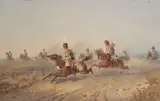 Orlando Norie, Field Day At Aldershot/The 11Th Hussars Commanded By Lieut. Colonel Charles C. Fraser. V.C., Watercolour Image size: