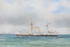 Antonio de Simone the Elder, Steam Ship On The Open Seas, Watercolour and gouache Image size: