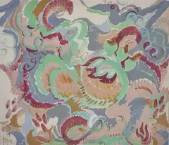 Ray Howard-Jones, A Fabric Design, watercolour and gouache 37cm x 34cm