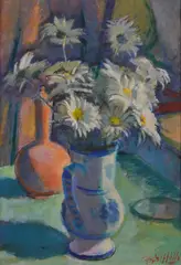 Frank Griffith, 'Marguerites', oil on board 49cm x 35cm
