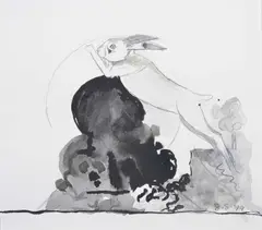 Graham Sutherland, 'The Buck Hare', pencil and watercolour 18cm x