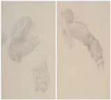 Edward Burne-Jones, Two Sheets Of Studies For Sleeves For 'The Golden Stairs', pencil on paper each