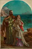 William Maw Egley, Miranda's First Sight Of Ferdinand, oil on canvas