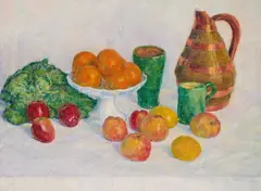 George Morren, Pommes Et Oranges, oil on canvas