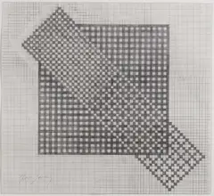 Tess Jaray, Untitled, pencil on graph paper