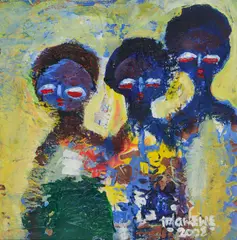 Tola Wewe, (i) MAN & WOMAN; (ii) WOMAN OF SUBSTANCE - A PAIR (i), acrylic on canvas