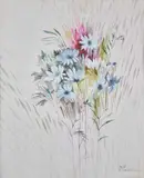 Ali Bayoumi, Flowers No 2, watercolour on paper