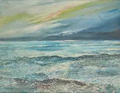 Ali Bayoumi, Seawaves, oil on canvas
