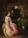 William Powell Frith, My Dear, But You Don'T Understand..., oil on paper laid on canvas