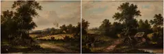 William Henry Yates, A Valley With A Distant Windmill And A Barn By A Pond - A Pair, oil on canvas