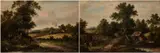 William Henry Yates, A Valley With A Distant Windmill And A Barn By A Pond - A Pair, oil on canvas