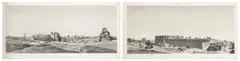 F. B. Lorieux, (i) THÈBES. KARNAK. VUE GÉNÉRALE DES RUINES DU PALAIS, PRISE DU NORD-OUEST; (ii) DENDERAH (TENTYRIS) VUE GÉNÉRALE DES RUINES PRISE DE L'OUEST (i), etching with engraving by F