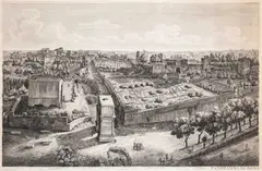 Luigi Rossini, Panorama Di Roma, 1827, etching with engraving