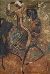Refaat Ahmed, Untitled (Horse), oil on board