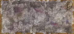 Ohne Titel by Herbert Zangs, Mischtechnik (Grauer Zement, partiell koloriert) auf Jute (von der Rückseite durchgepresst), sold Nov 2015