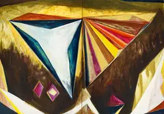 Hansjörg Dobliar, Purple Valley (2-teilig), Acryl, Öl und Lack auf Leinwand