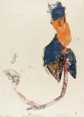 Anette Leyener, "Der Rattenschwanz", Holzdruck auf Papier