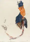 Anette Leyener, "Der Rattenschwanz", Holzdruck auf Papier