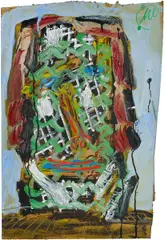 "Männer ohne Frauen. Parsifal" by Markus Lüpertz, Öl und Tempera auf Wellpappe, sold Jun 2016