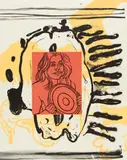 David Salle, Liveley Iris, 1992, Mappe mit sechs Lithografien mit Linoleum Reliefdruck auf Arches
