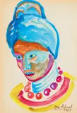 Josef Scharl, Portrait, Gouache und Aquarell auf Velin