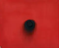 Otto Piene, Ohne Titel, Mischtechnik (Feuergouache mit Perle) auf Leinwand