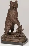 A Standing Bear in the Forest by Evgeny Aleksandrovich Lansere, Bronze with dark brown patina, sold Jul 2019
