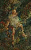 Plinio Nomellini, Prancing Child, Oil on canvas