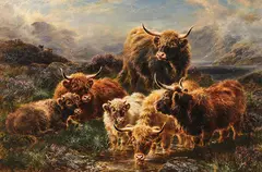 William Watson, Morning on the Moors-Loch Tay Perthshire -, Oil on canvas
