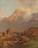 Edward Theodore (E.T.) Compton, Alpine Loch at Sunrise, Oil on canvas